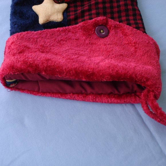 Nice 18" Stocking Farmhouse Patchwork Christmas Embellished Buffalo Check Fabric - Picture 13 of 14